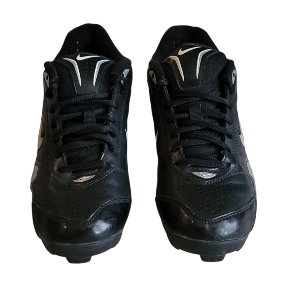 Nike baseball molded cleats athletic shoes sz6.5 black low top style 390997-011
